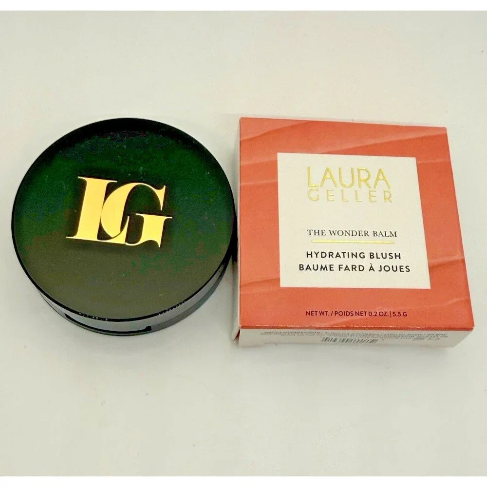 Laura Geller Wonder Balm Hydrating Blush Pinch Me Pink w Blending Brush 2 Pc Set